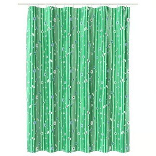 이케아 샤워커튼 그린 플로럴 패턴 180x200 볼부들레야, 1개