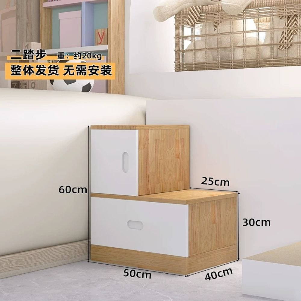 계단수납장 원목 원룸 계단형 인테리어 복층 슬라이딩, A. 왼쪽 캐비닛 도어 2단 높이 60cm, A. 다기능 조합 사다리, A. 왼쪽 캐비닛 도어 단 높이 60cm 상세 이미지 1