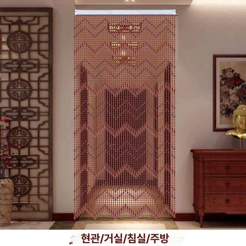 구슬 문발 현관 천사 거실 비즈커튼 중국 집발 커텐 주방 가림막, A. 골드 스트라이프 샴페인 상세 이미지 2