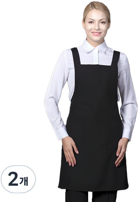 폴리 민자 앞치마, 검정, 2개