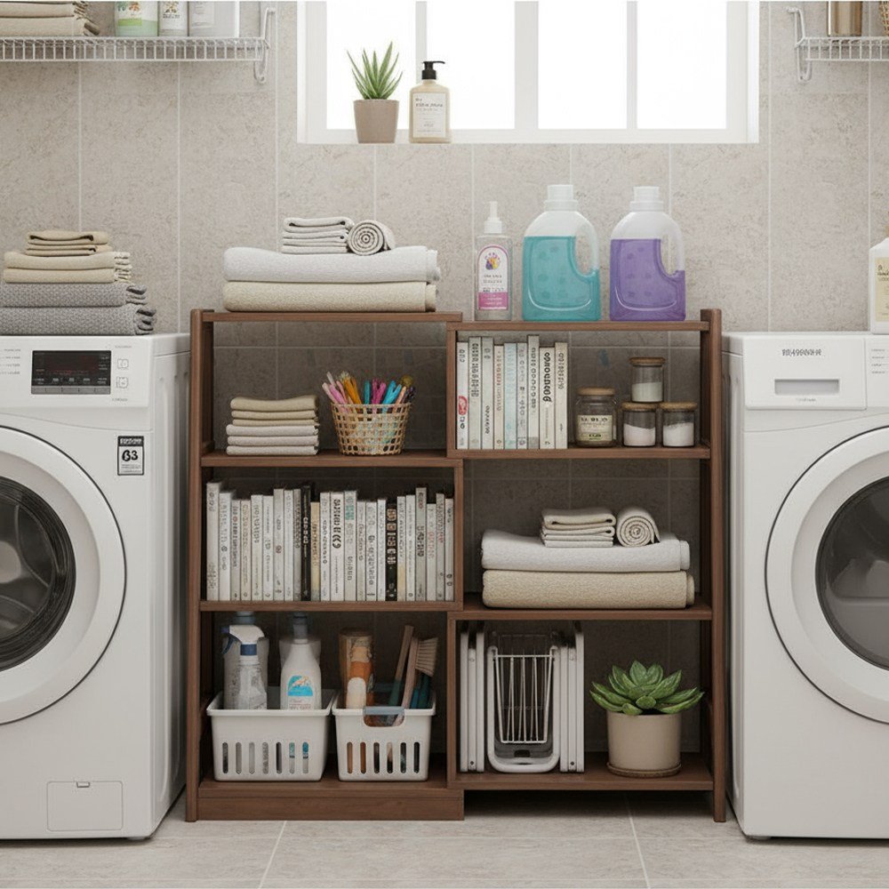 하루꿈 DIY 선반 책장 확장 가능 오픈형 자유 조합 모듈 책장 디자인 다용도 정리 책꽂이, 3단, 브라운 상세 이미지 2