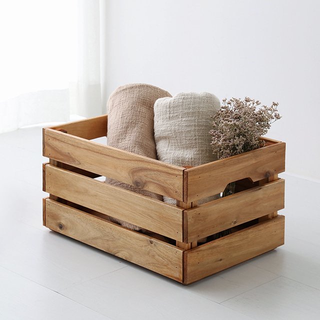 마켓비 HAN 아카시아 수납박스, 1개 상세 이미지 1