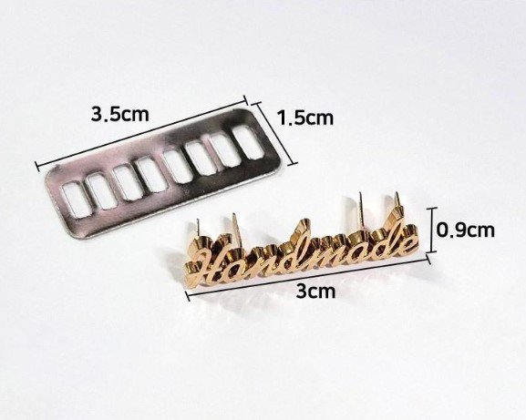 필기체 핸드메이드 금속 라벨 세트 뜨개질용품, 실버, 1세트쿠폰할인 상세 이미지 2
