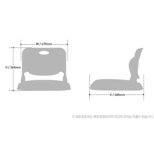 체어포커스 폴더백 하트요추 접이식 좌식의자, 그레이 상세 이미지 1