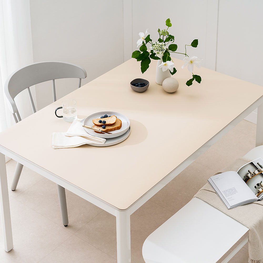 (16colors 11size) 깐깐공주 100% 방수 가죽 식탁보 테이블보 식탁매트 테이블매트, 120x80cm, 양면-10 (Ivory+Choco), 1개 상세 이미지 1