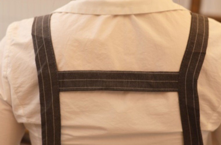 씨오브비 주방용 카페용 코튼 패브릭 앞치마, 다크그레이, 1개 상세 이미지 1