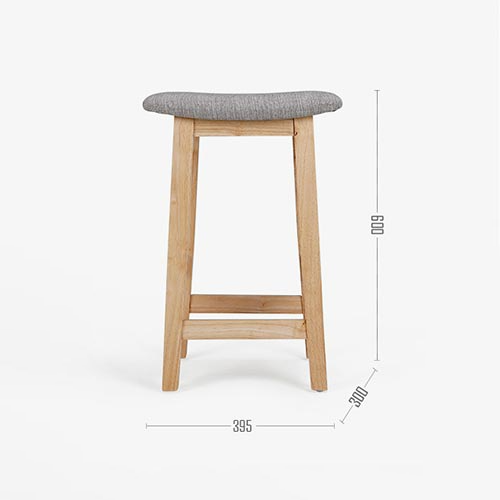 리빙숲 원목 패브릭 스툴 LARGE, 그레이, 1개 상세 이미지 2