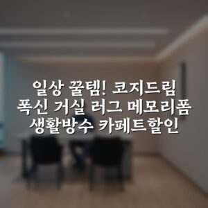 “일상 꿀템! 코지드림 폭신 거실 러그 메모리폼 생활방수 카페트할인”