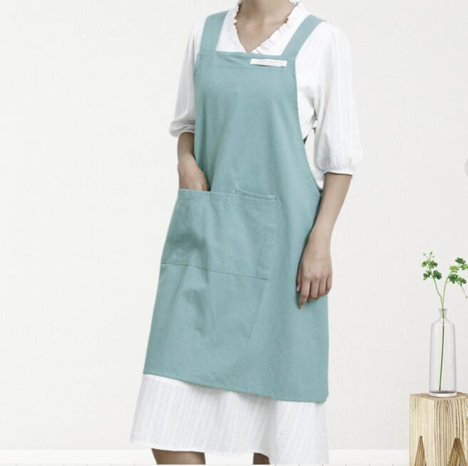 이드림 100% 순면 부드러운 천연 원단 파스텔로 앞치마, 1개, 스카이민트할인