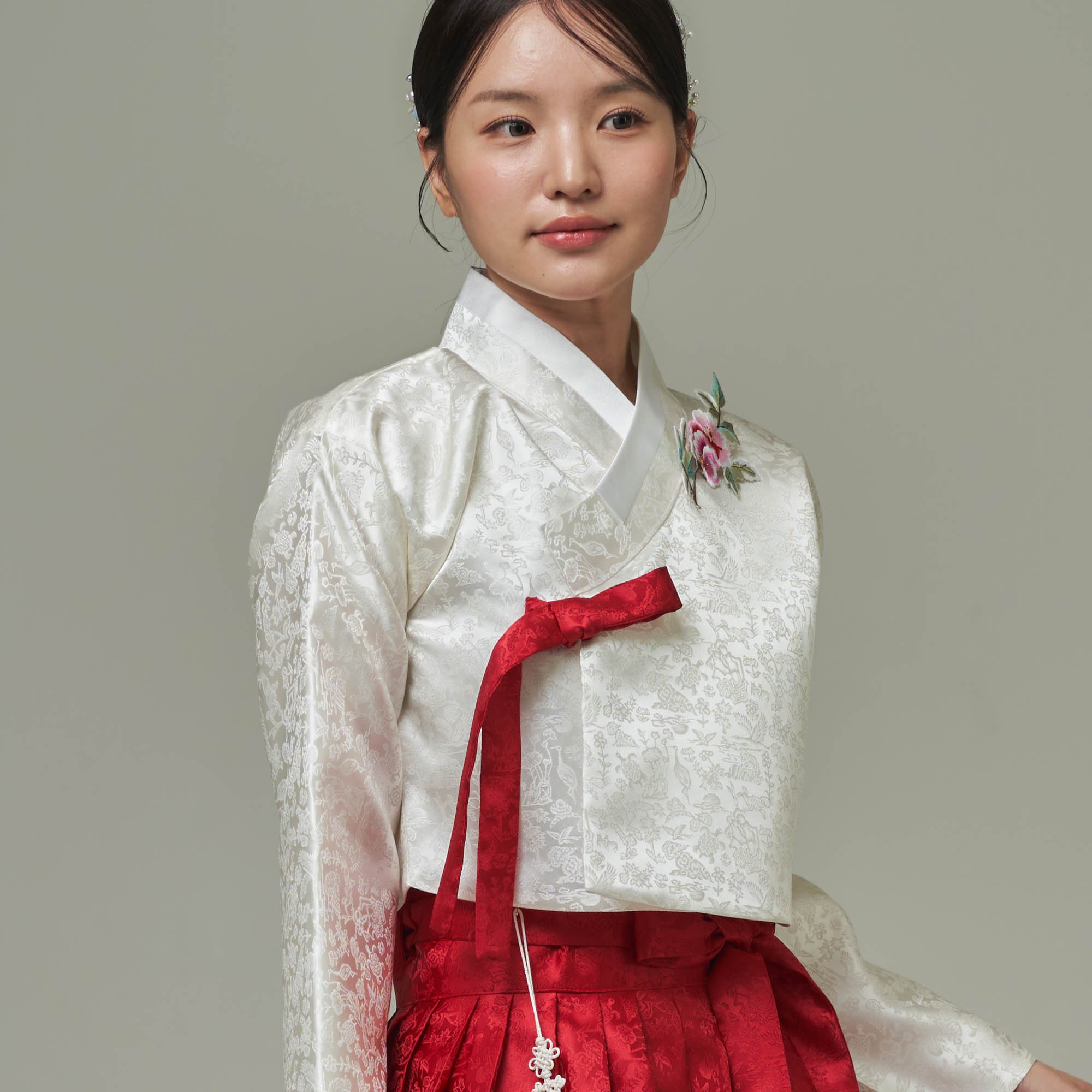 생활한복 저고리 십장생 양단 아이보리 (55-88) 상세 이미지 2
