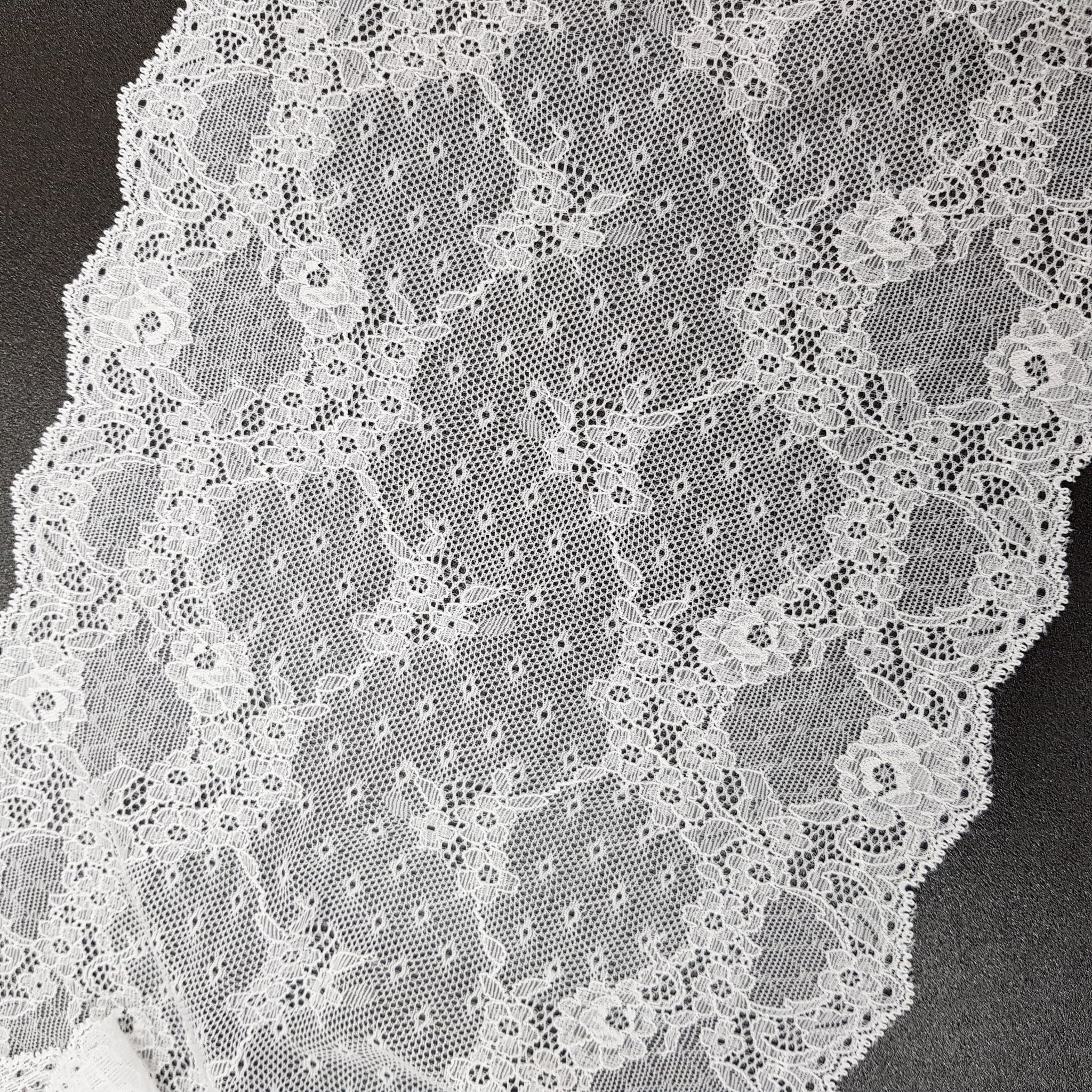 dklace 스판레이스모음 / 스판레이스 6-73249 폭 23cm 자가드, 화이트, 1개 상세 이미지 2
