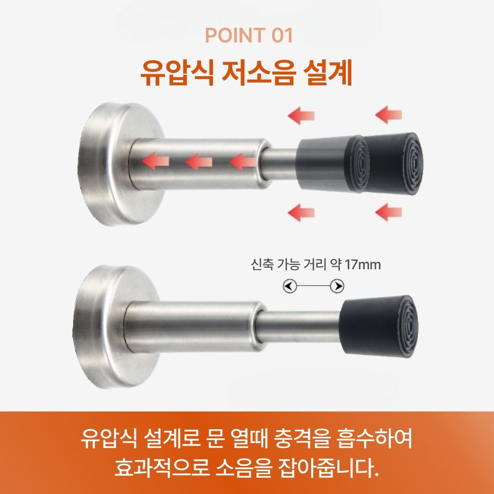 방문 완충 도어스토퍼 충격방지 욕실 문콕방지 댐핑 스토퍼, 2개할인 상세 이미지 2