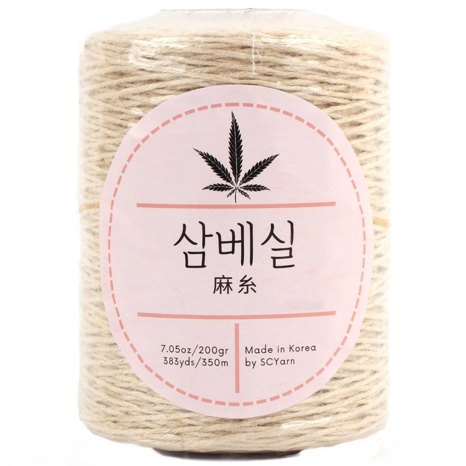 SCYarn 국산 삼베실 대용량 200g 수세미실 제로웨이스트 뜨개실 털실 코바늘실 삼베수세미실, 1개 상세 이미지 1