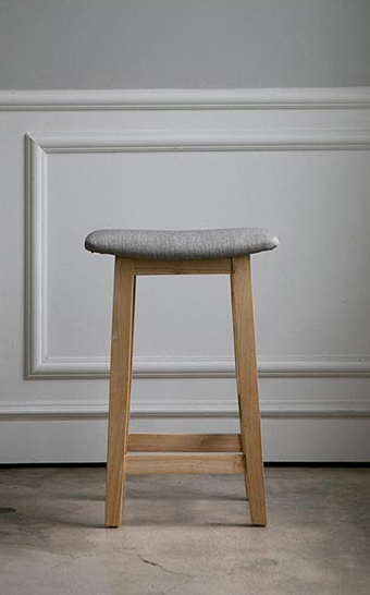 리빙숲 원목 패브릭 스툴 LARGE, 그레이, 1개 상세 이미지 2