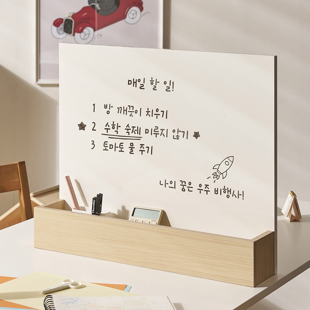 필웰 무노 메모보드 겸 파티션 600, 화이트 + 메이플 상세 이미지 2