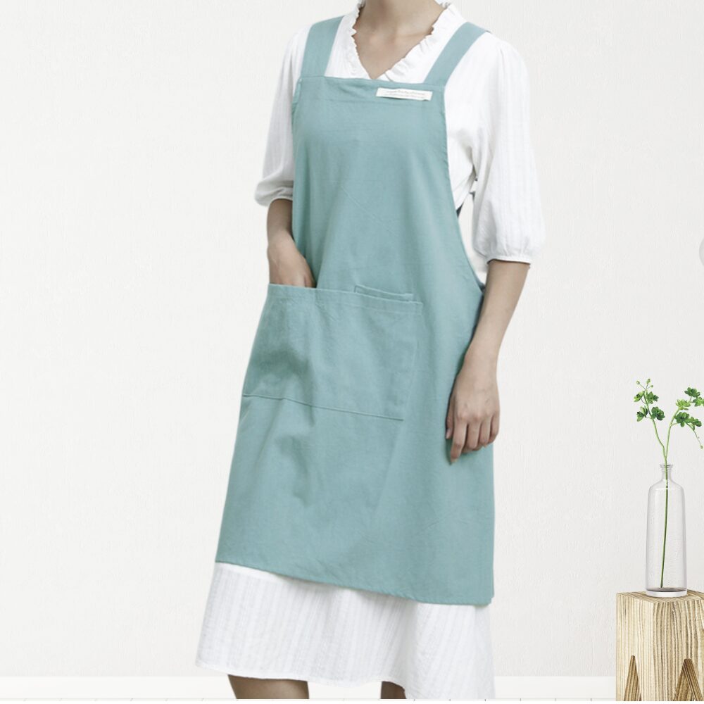 이드림 100% 순면 부드러운 천연 원단 파스텔로 앞치마, 1개, 스카이민트할인 상세 이미지 1