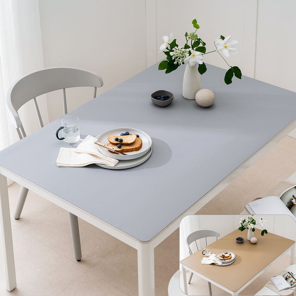 (16colors 11size) 깐깐공주 100% 방수 가죽 식탁보 테이블보 식탁매트 테이블매트, 120x80cm, 양면-10 (Ivory+Choco), 1개 상세 이미지 2